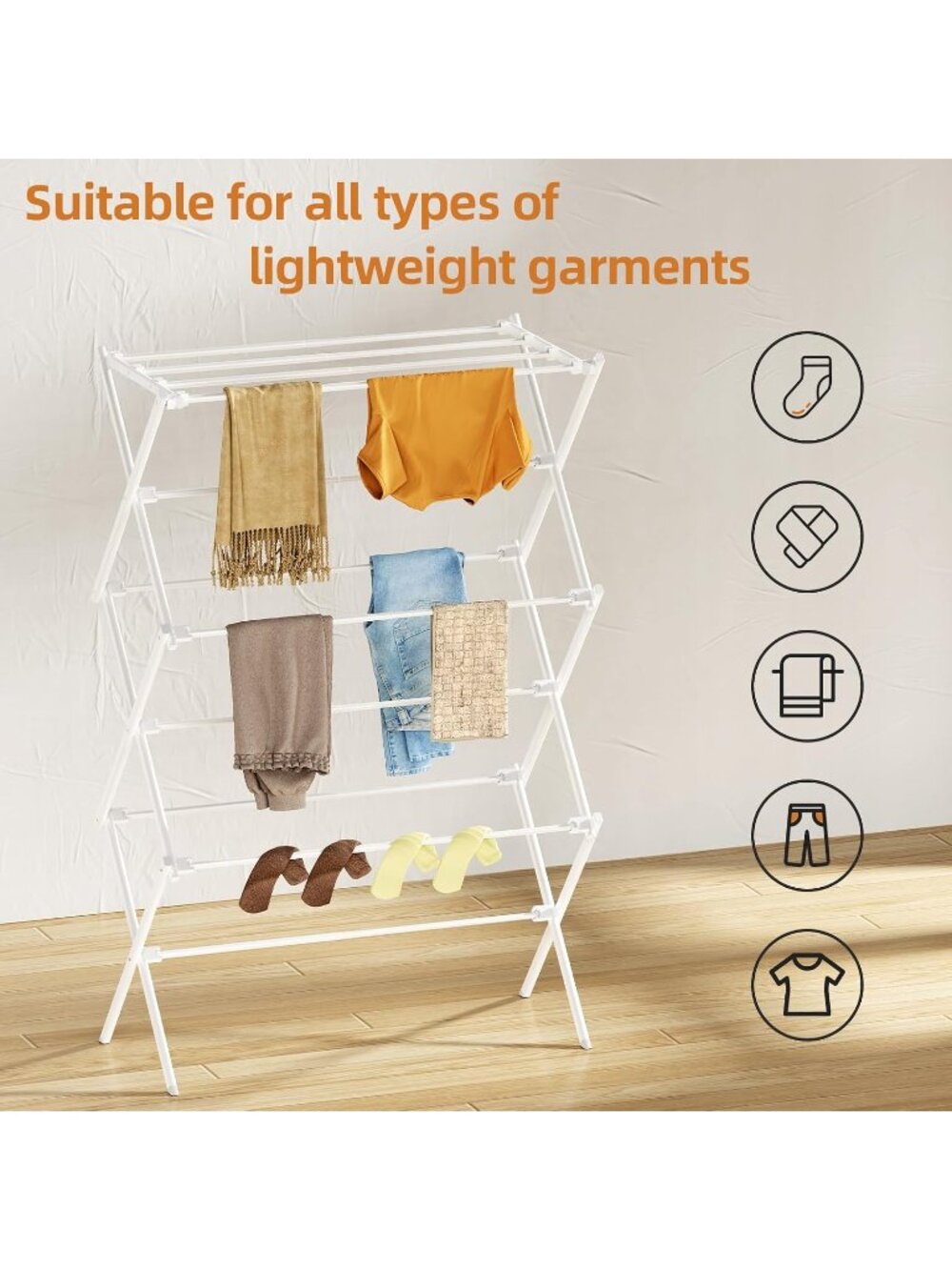 New Drying Rack Clothing, 3-Tier Clothes Drying Rack Foldable - Picture 7 of 7